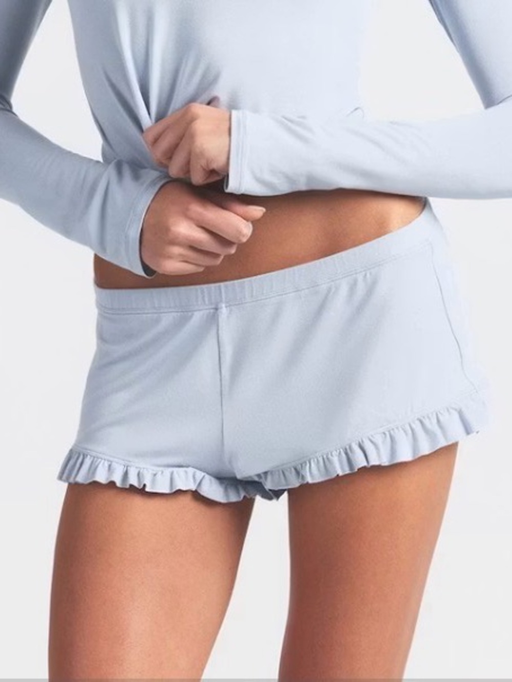 🦋SKIMS Sleep Shorts | Zen Blue | Size M | NWT 🏷️ - Picture 1 of 9